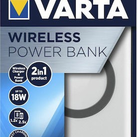 Varta Wireless Power Bank 10000mAh με 2 Θύρες USB-A και Θύρα USB-C Quick Charge 3.0 Λευκό
