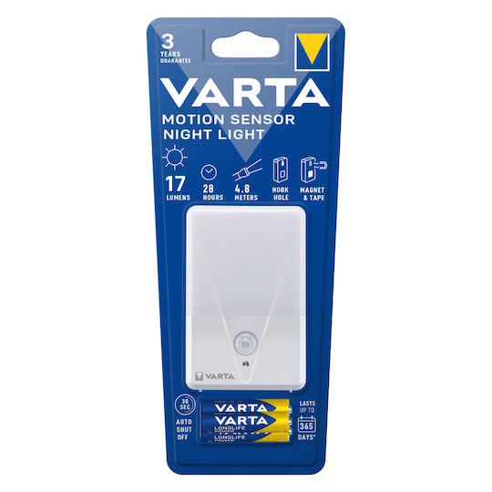Varta LED Φωτιστικό Νυκτός με Τροφοδοσία Μπαταρίας και Αισθητήρα Κίνησης 3τμχ