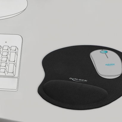 DeLock 12040 Mouse Pad 230mm με Στήριγμα καρπού Μαύρο
