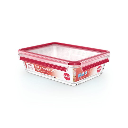 Emsa Δοχείο Φαγητού Γυάλινο Διάφανο 2lt