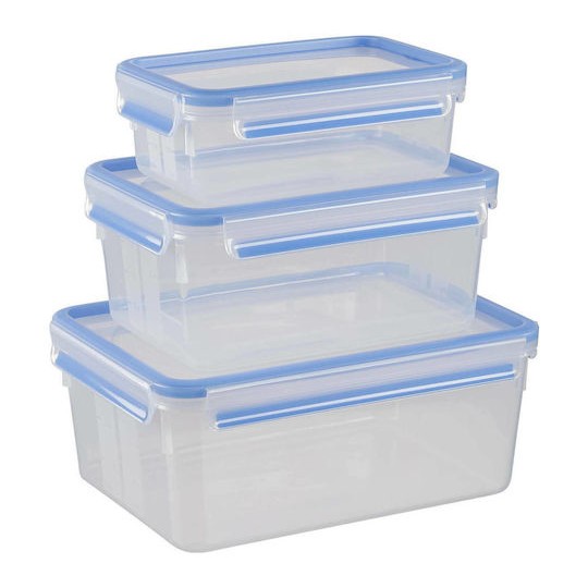 Emsa Clip & Close Σετ Δοχεία Φαγητού Πλαστικά Μπλε 3τμχ