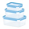 Emsa Clip & Close Σετ Δοχεία Φαγητού Πλαστικά Μπλε 3τμχ
