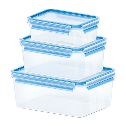 Emsa Clip & Close Σετ Δοχεία Φαγητού Πλαστικά Μπλε 3τμχ