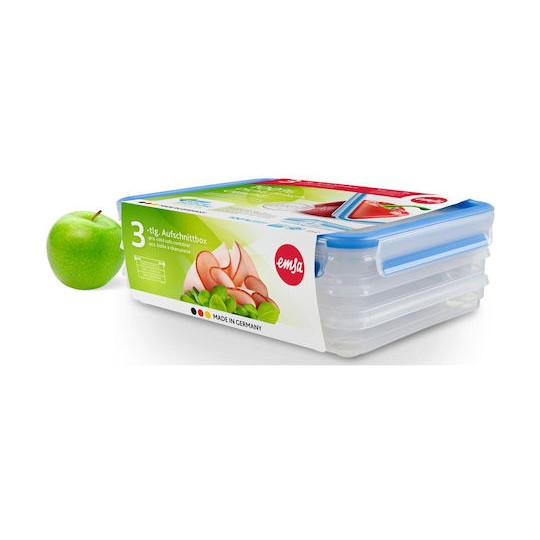 Emsa Σετ Δοχεία Φαγητού Πλαστικά Μπλε 3τμχ