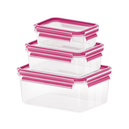 Emsa Clip Σετ Δοχεία Φαγητού Πλαστικά Πράσινα 3τμχ