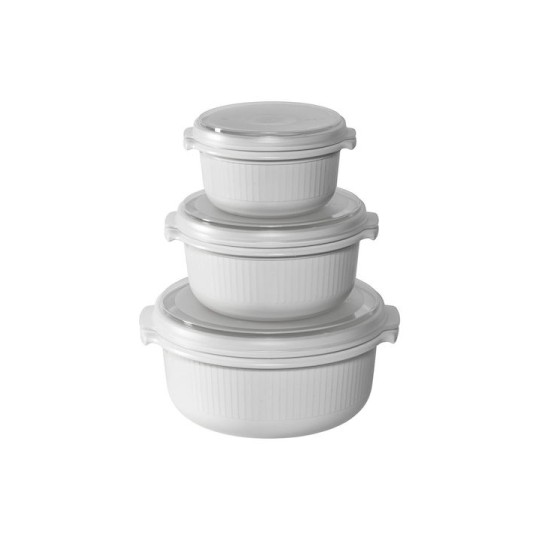 Emsa Micro Σετ Δοχεία Φαγητού Πλαστικά Λευκά 3τμχ