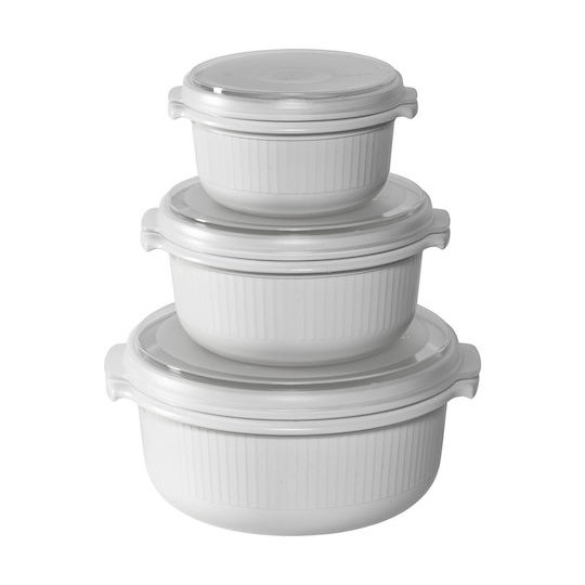Emsa Micro Σετ Δοχεία Φαγητού Πλαστικά Λευκά 3τμχ