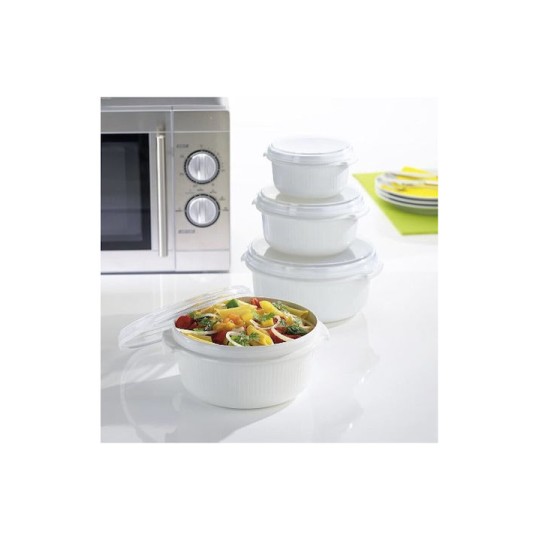 Emsa Micro Σετ Δοχεία Φαγητού Πλαστικά Λευκά 3τμχ