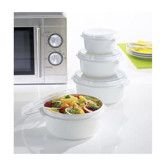 Emsa Micro Σετ Δοχεία Φαγητού Πλαστικά Λευκά 3τμχ