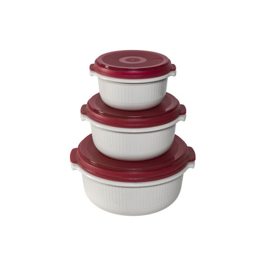 Emsa Micro Σετ Δοχεία Φαγητού Πλαστικά Κόκκινα 13.5cm 3τμχ