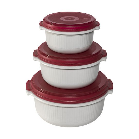 Emsa Micro Σετ Δοχεία Φαγητού Πλαστικά Κόκκινα 13.5cm 3τμχ