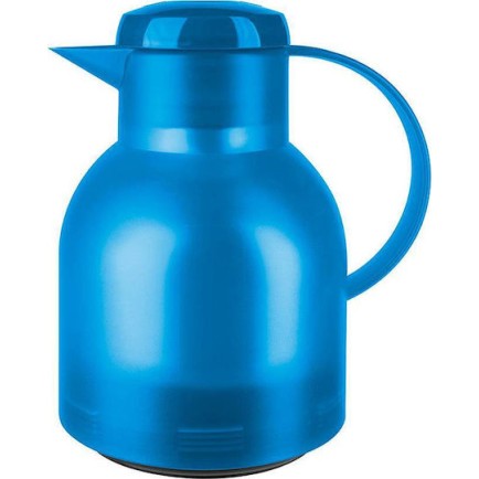 Emsa Jug Quick Press Translucent Κανάτα Θερμός Πλαστικό 1lt Μπλε με Λαβή