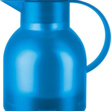 Emsa Jug Quick Press Translucent Κανάτα Θερμός Πλαστικό 1lt Μπλε με Λαβή