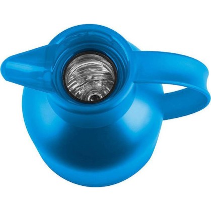 Emsa Jug Quick Press Translucent Κανάτα Θερμός Πλαστικό 1lt Μπλε με Λαβή