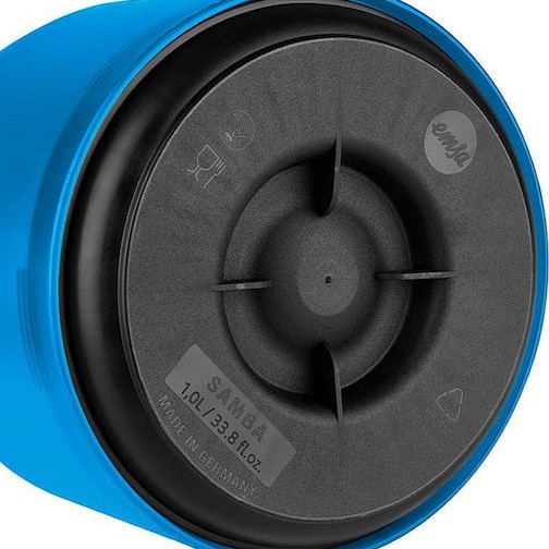 Emsa Jug Quick Press Translucent Κανάτα Θερμός Πλαστικό 1lt Μπλε με Λαβή