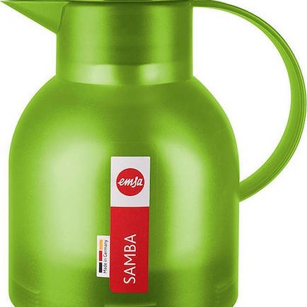 Emsa Jug Quick Press Translucent Κανάτα Θερμός Πλαστικό 1lt Πράσινο με Λαβή