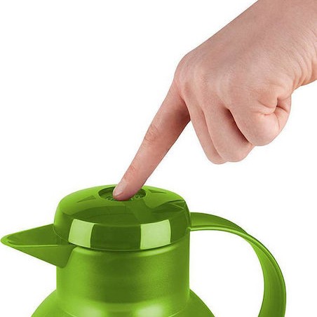 Emsa Jug Quick Press Translucent Κανάτα Θερμός Πλαστικό 1lt Πράσινο με Λαβή