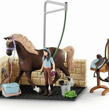 Schleich-S Παιχνίδι Μινιατούρα Σετ Washing Area Horse Club Emily για 5-12 Ετών
