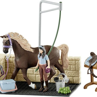 Schleich-S Παιχνίδι Μινιατούρα Σετ Washing Area Horse Club Emily για 5-12 Ετών
