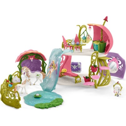 Schleich-S Παιχνίδι Μινιατούρα Glittering Flower House With Unicorns, Lake And Stable Bayala για 5-12 Ετών