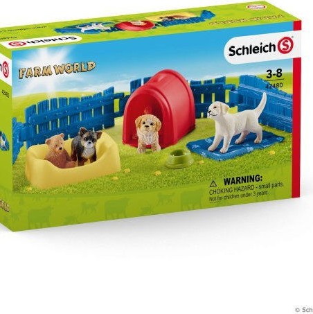 Schleich-S Παιχνίδι Μινιατούρα Σετ Puppy Pen για 3-8 Ετών