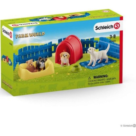 Schleich-S Παιχνίδι Μινιατούρα Σετ Puppy Pen για 3-8 Ετών