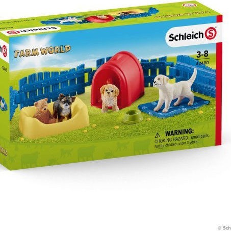 Schleich-S Παιχνίδι Μινιατούρα Σετ Puppy Pen για 3-8 Ετών