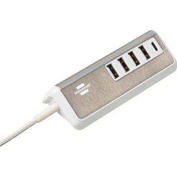 Brennenstuhl USB 2.0 Hub 5 Θυρών με σύνδεση USB-A Ασημί