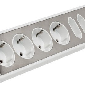 Brennenstuhl Πολύπριζο 6 Θέσεων με 2 USB-A και Καλώδιο 2m Ασημί