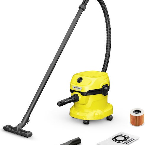 Karcher WD 2 PLUS V-12/4/18/C Σκούπα Υγρών / Στερεών 1000W με Πλαστικό Κάδο 12lt