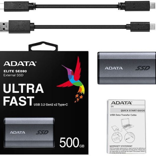 Adata Elite SE880 USB-C Εξωτερικός SSD 512GB 2.5