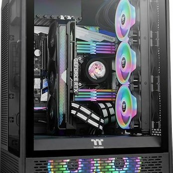 Thermaltake The Tower 500 Gaming Midi Tower Κουτί Υπολογιστή με Πλαϊνό Παράθυρο Μαύρο
