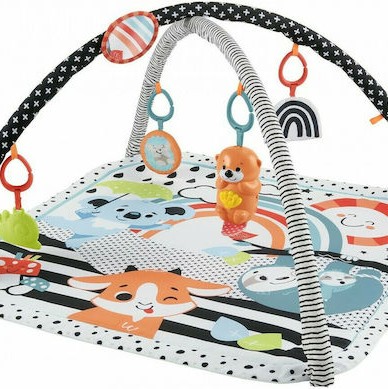 Fisher Price Γυμναστήριο Δραστηριοτήτων Gym Platform Refresh με Μουσική Πολύχρωμο για Νεογέννητα (MxΠ) 76x76cm