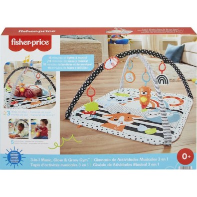 Fisher Price Γυμναστήριο Δραστηριοτήτων Gym Platform Refresh με Μουσική Πολύχρωμο για Νεογέννητα (MxΠ) 76x76cm