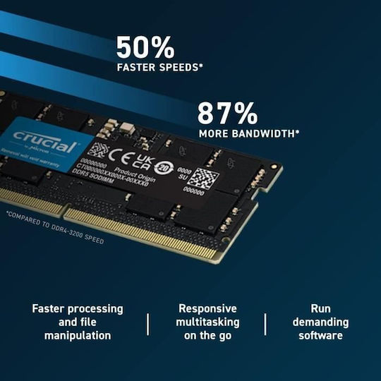 Crucial DDR5 με Module 1x16GB και Ταχύτητα 4800 για Laptop