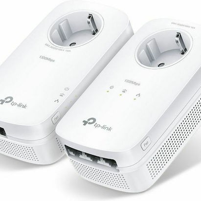 TP-LINK TL-PA8033P KIT v3 Powerline Διπλό για Ενσύρματη Σύνδεση με Passthrough Πρίζα και Θύρα Ethernet