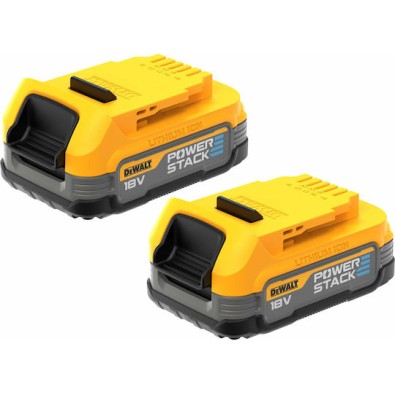 Dewalt Σετ 2 Μπαταριών Εργαλείου Λιθίου 18V με Χωρητικότητα 1.7Ah Powerstack