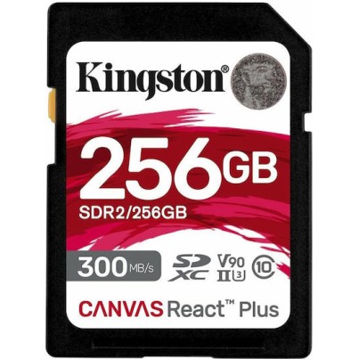 Kingston Canvas React Plus SDXC 256GB Class 10 U3 V90 UHS-II