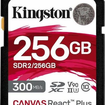 Kingston Canvas React Plus SDXC 256GB Class 10 U3 V90 UHS-II