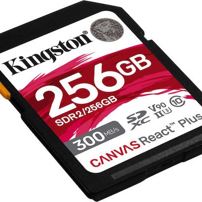 Kingston Canvas React Plus SDXC 256GB Class 10 U3 V90 UHS-II