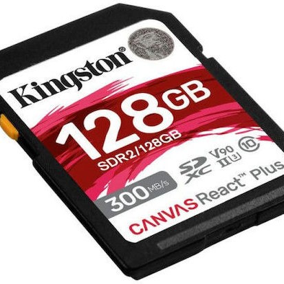 Kingston Canvas React Plus SDXC 128GB Class 10 U3 V90 UHS-II