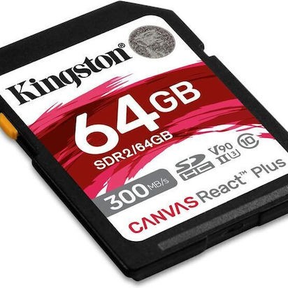 Kingston Canvas React Plus SDXC 64GB Class 10 U3 V90 UHS-II