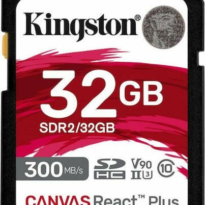 Kingston Canvas React Plus SDHC 32GB Class 10 U3 V90 UHS-II