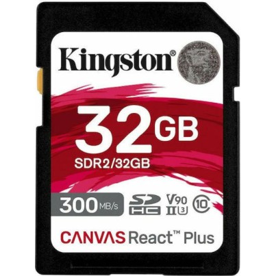 Kingston Canvas React Plus SDHC 32GB Class 10 U3 V90 UHS-II