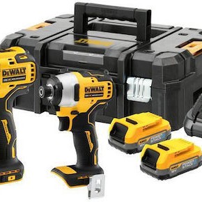 Dewalt Σετ Δραπανοκατσάβιδο & Κατσαβίδι 18V με 2 Μπαταρίες 1.7Ah και Θήκη