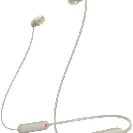 Sony WI-C100 In-ear Bluetooth Handsfree Ακουστικά με Αντοχή στον Ιδρώτα Μπεζ
