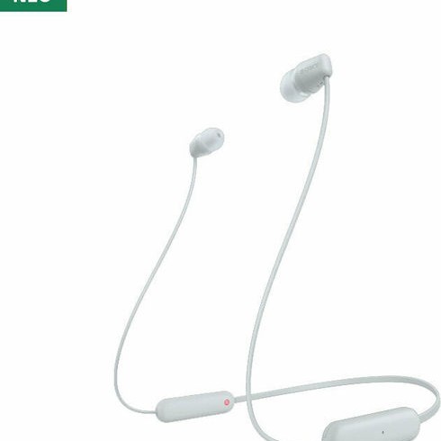 Sony WI-C100 In-ear Bluetooth Handsfree Ακουστικά με Αντοχή στον Ιδρώτα Λευκά