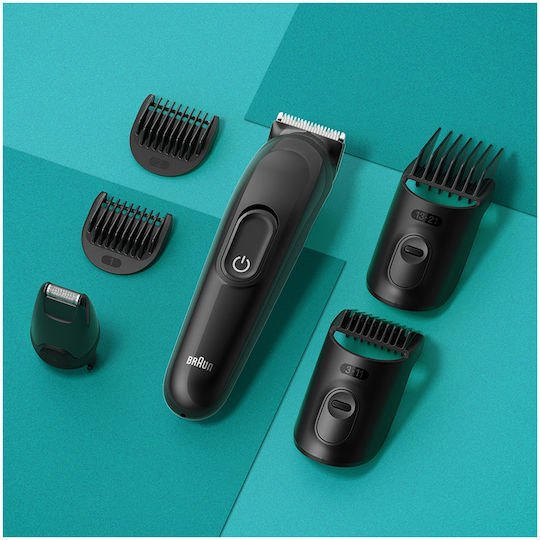 Braun Σετ Επαναφορτιζόμενης Κουρευτικής Μηχανής Μαύρο MGK3410