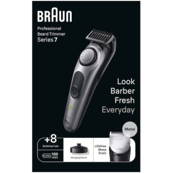 Braun Series 7 Trimmer Μηχανή Επαναφορτιζόμενη Black / Space Grey BT7420