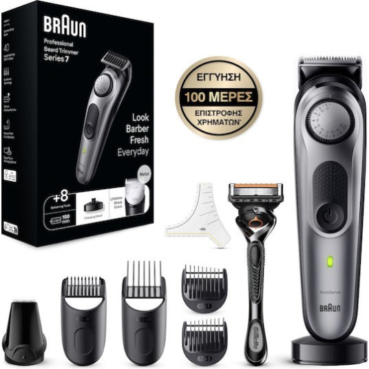 Braun Series 7 Trimmer Μηχανή Επαναφορτιζόμενη Black / Space Grey BT7420